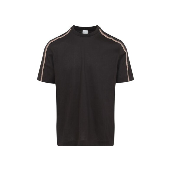 Paul Smith Classic Fit Black T-Shirt With Multicolored Striped Detailing - NWT